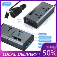 200W Car Power Inverter New Car Plug Adapter DC12V/24V to AC220V Converter with 1.2A 2.4A USB 1 QC3.