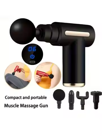 2026Portable Fascial Massage Gun Electric Percussion Pistol Massager With LED Touch Screen4Replaceab