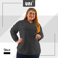 [UNIPLUS] Blouse Women Elegant Pearl Blouse Blouse Plus Size muslimah Murah Baju Viral Labuh Blause Wanita