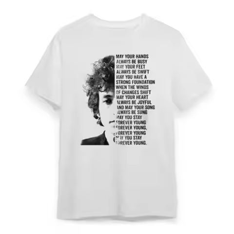 Bob Dylan Forever Young Lyrics T Shirt Music Vintage Cotton Size Full Siz