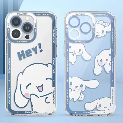 Cute Sanrio Cinnamoroll Clear Phone Cover Case for iPhone 7 8 12 Mini XR 13 12 11 Pro MAX 16e 17 Air