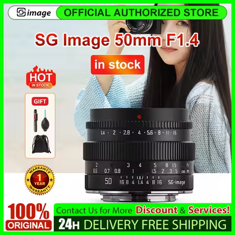 SG Image 50mm F1.4 APS-C Large Aperture MF Prime Lens for Sony E Nikon Z for Canon RF for Canon EOS 