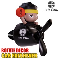 Cool fun basketball rotate propeller car perfume solid air freshener for aircon vent clip plane frag