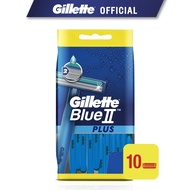 [East Malaysia] Gillette BlueII Plus Disposable Razors (10 Pcs)