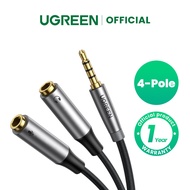 UGREEN 3.5mm Audio Splitter Cable For Computer Jack 3.5mm 1 Male to 2 Female Mic Y Splitter AUX Cable Headset Splitter Adapter