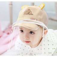 (CZKBABYHOUSE ) READY STOCK Baby Infant Hat Cover Safety cap Detachable face shield for baby 0-24m 宝宝防飞沫帽子