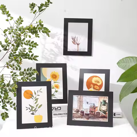 5pcs black paper photo frame integrated two-way bracket card paper photo frame for 6 "7" 8 "photos o