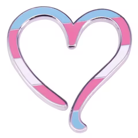 Transgender Pride Flag Heart Badge Creative Hollow Brooch Trans Pride LGBT Pin