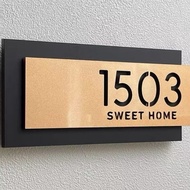 Black gold acrylic unit number signage House CustomisedNumbers Plaques Number Signage Home door numb