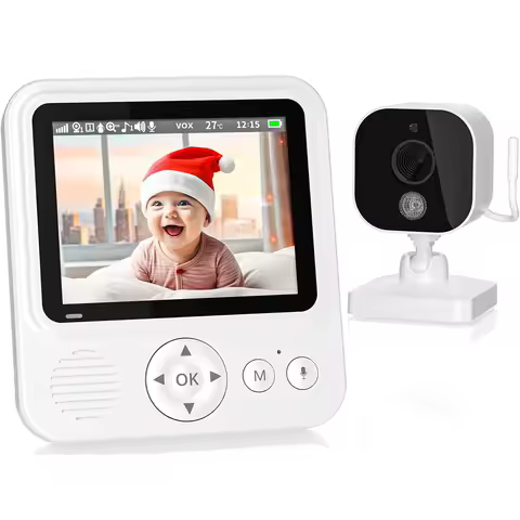 Video Baby Monitor with Camera and Audio, 2.8Inch IPS Display, Infrared Night Vision, Two-Way Audio 