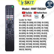 RMF-TX520P Replacement Remote Control for Sony Smart TV KD75X85J KD85X85J XR50X90J XR55X90J XR55A80J