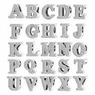 1pc 925 Sterling Silver A-Z Letter Pendant Set, Inlaid CZ Diamond Letter Beads Suitable For Bracelet