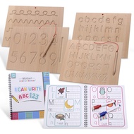 Montessori Wooden Alphabet & Numbers Tracing Board w/Dry Erase Book Bonus | Wood Letter Tracing- 2 D
