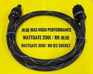 美國【 MAS Music foundation 舊裝OFC 無氧銅 Hi Performante 30A 多股電源線 Wattgate 330i/RH & 350i/RH 銠白金頭適合：合併機，後級