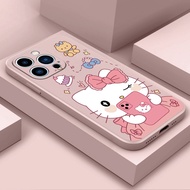 Case iPhone 13 Pro Max 13PRO 12PRO 13PROMAX 12PROMAX 12MINI 13MINI 12 MINI 12 Pro Max MF055A Selfie Hello Kitty Silicone fall resistant soft Cover phone Case