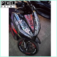 ۞ ▥ Honda Click 125i 150i v1 v2  Honeycomb Front Fairings Fender Stickers for Motorcycle Vinyl Stic