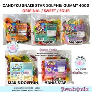 Halal CANDYKU ULAR SNAKE STAR DOLPHIN GUMMY 400G ORIGINAL / SWEET / SOUR SC
