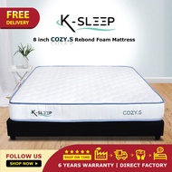 K-sleep 8" Cozy.S Rebond Foam Mattress/ Export Quality