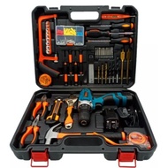 Tool Box Set Electric Household Cordless Power Drill Kits Screwdriver tools 12V 117PCS  Battery*2 {SG Store}