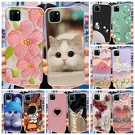 Huawei Y5p Cute Flower Cat Printed Phone Case Huawei Y5P 2020 DRA-LX9 Soft Silicone TPU Casing