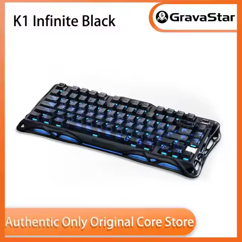 GravaStar K1 Unlimited Black Cocoon 75 Column Home Mechanical Keyboard with Wired Bluetooth Gasket M