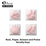 Akko Rock, Paper, Scissors and Praise Artisan Keycaps OEM Profile for MX Mechanical Keyboards