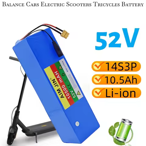 14S3P 52V 10.5Ah 100% NEW with BMS + 58.8V Rechargeable Li-ion Battery Pack