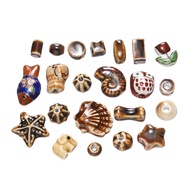St.kunkka 1-4Pcs Brown Series Ceramic Beads for DIY Beaded Bracelet Necklace Decoration