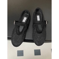 2025 Summer New Style ALAIA Round Toe Rhinestone Hollow Ballet Shoes