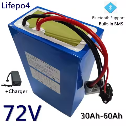 Rechargeable LiFePO4 72V 30Ah 40Ah 50Ah 60Ah Lithium Battery for 1000W 2000W 3KW Tractor Golf Cart T