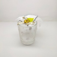 แก้ว แก้วเป็ก แก้วช็อต  แก้วเป๊กใสห่อถุงผ้าลูกไม้สีขาว shot glass  ของชำร่วยพร้อมส่ง ของที่ระลึก ของ