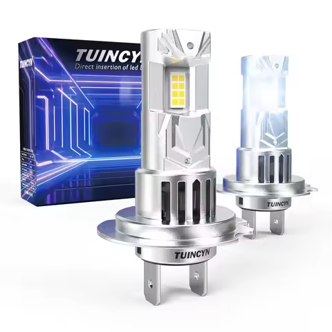 TUINCYN 2pcs H7 Led Car Headlight with Fan GC-7535 Chips Super Led Day Running Lamp Nice Cut Line Fo
