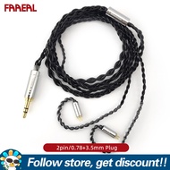 FAAEAL สายหูฟังไฮไฟสายหูฟังโทรศัพท์ซิงค์อัลลอยน้ำมันชุบ QDC/0.78มม. สายหูฟัง2Pin 2.5/3.5/4.4มม. สายห