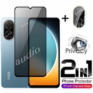 Poco C71 4G 2in1 Private Screen With Lens Film For Poco C71 PocoC71 4G 2025 Privacy Screen Protector