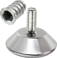 AERZETIX - Set of 12 adjustable M8 screw-in furniture leveling feet + 12 M8 Allen thread sockets for