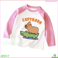 Raplang long sleeve shirt for boys and girls with capybara print from 6kg-32kg,ATD17 -BABY