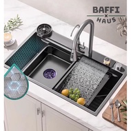 Nano Sink SUS304 Honeycomb Waterfall Stainless Steel Sink Single Sink