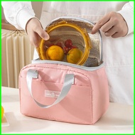 B4 Korean Style Lunch Bag Large Capacity Solid Color Oxford Cloth Waterproof Insulated Handbag for W