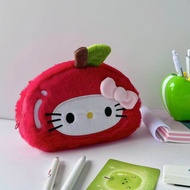 Creative Cute Sanrio Cartoon HelloKitty Soft Fluffy Large Capacity Zip Pencil Bag Pencil Box Storage