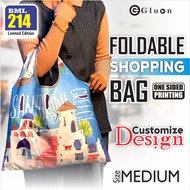 Foldable Shopping Bag Santorini Greece YUNANI Souvenir Size Medium BML 214