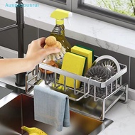 Auspiciousrui Multifunctional Sponge Rack Kitchen Shelf Sink Rag Dishwashing Detergent Dishcloth Org
