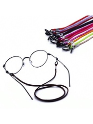 12入組純色眼鏡帶扣,防滑眼鏡繩,彈性運動太陽眼鏡鏈,口罩遮蓋繩,適用於男女