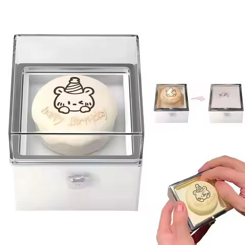 Bear Flip Ring Boxs Surprise Little Bear Cake Ring Box Candle Lighting Birthday Gift for Valentine's