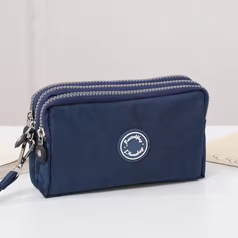 Three-layer zipper cashless packaging mobile phone lightweight waterproof handbag for holding keys