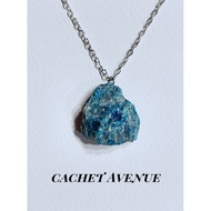 Blue Apatite Pendant Necklace (蓝麟灰石吊坠项链）