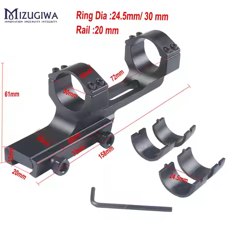 MIZUGIWA 25.4mm /30mm Ring Cantilever Scope Mount Weaver Picatinny Rail 20mm Tactical lightweight Fl