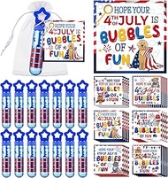 Rotatingpals 24 Set 4th of July Bubble Wand Gifts, Include 24 Pcs 7.9 x 0.4” Patriotic Bubble Wands 