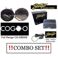 🇲🇾COMBO SET 6X9" Inch Stinger Active Subwoofer/underseat subwoofer Cogoo Full Range Speaker With Bass 10" inch/8" inch