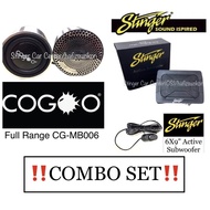 🇲🇾COMBO SET 6X9" Inch Stinger Active Subwoofer/underseat subwoofer Cogoo Full Range Speaker With Bas
