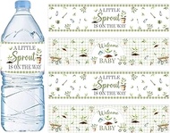 Cheereveal 52 PCS Little Sprout Baby Shower Water Bottle Labels, A Little Sprout is On The Way Welco